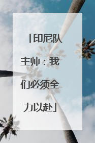印尼队主帅：我们必须全力以赴
