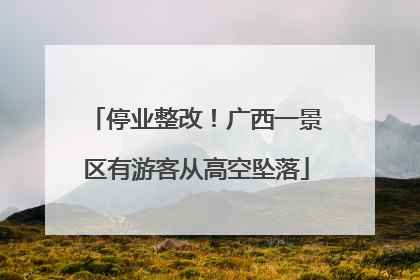 停业整改！广西一景区有游客从高空坠落