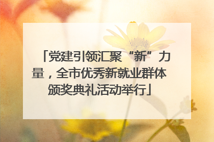 党建引领汇聚“新”力量，全市优秀新就业群体颁奖典礼活动举行