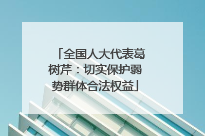 全国人大代表葛树芹：切实保护弱势群体合法权益