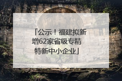 公示！福建拟新增62家省级专精特新中小企业