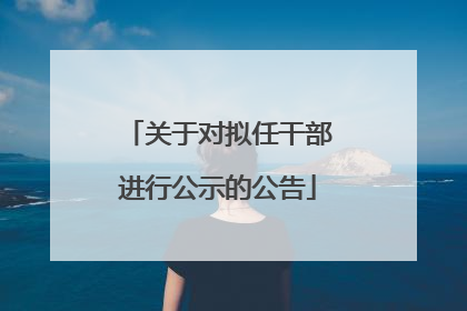 关于对拟任干部进行公示的公告