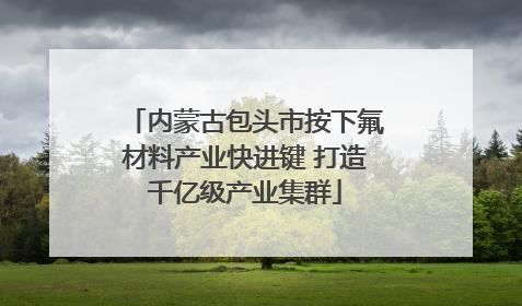 内蒙古包头市按下氟材料产业快进键 打造千亿级产业集群