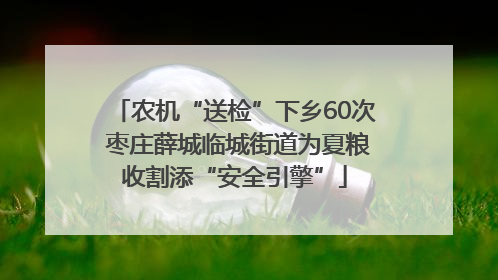 农机“送检”下乡60次 枣庄薛城临城街道为夏粮收割添“安全引擎”