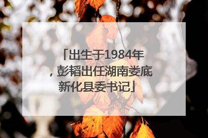 出生于1984年，彭韬出任湖南娄底新化县委书记