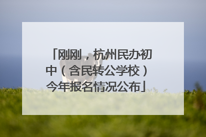 刚刚，杭州民办初中（含民转公学校）今年报名情况公布