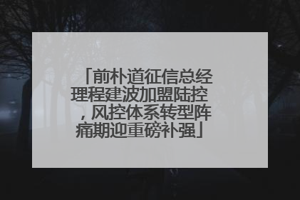前朴道征信总经理程建波加盟陆控，风控体系转型阵痛期迎重磅补强