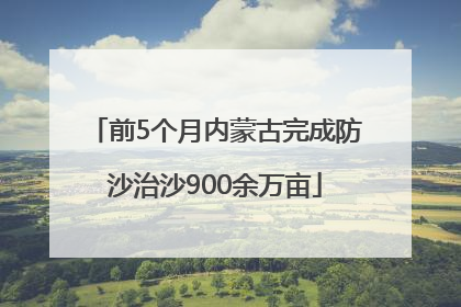 前5个月内蒙古完成防沙治沙900余万亩