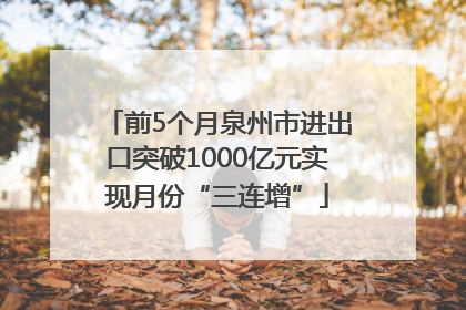 前5个月泉州市进出口突破1000亿元实现月份“三连增”