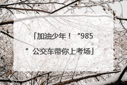 加油少年！“985”公交车带你上考场