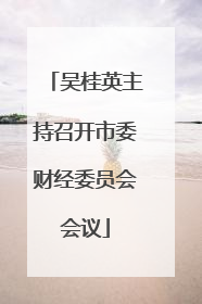 吴桂英主持召开市委财经委员会会议