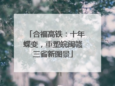 合福高铁：十年蝶变，重塑皖闽赣三省新图景