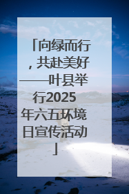 向绿而行，共赴美好——叶县举行2025年六五环境日宣传活动