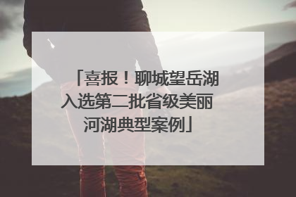 喜报！聊城望岳湖入选第二批省级美丽河湖典型案例