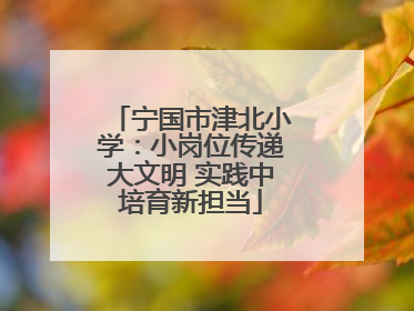 宁国市津北小学：小岗位传递大文明 实践中培育新担当