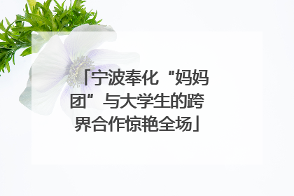 宁波奉化“妈妈团”与大学生的跨界合作惊艳全场