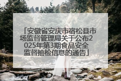 安徽省安庆市宿松县市场监督管理局关于公布2025年第3期食品安全监督抽检信息的通告