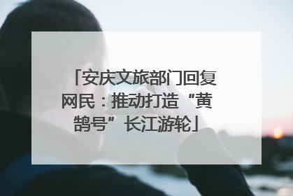 安庆文旅部门回复网民：推动打造“黄鹄号”长江游轮