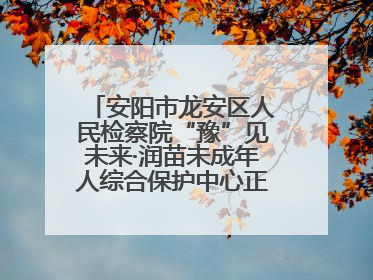 安阳市龙安区人民检察院“豫”见未来·润苗未成年人综合保护中心正式揭牌