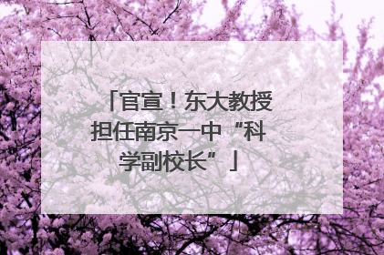 官宣！东大教授担任南京一中“科学副校长”