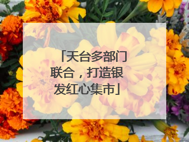 天台多部门联合，打造银发红心集市