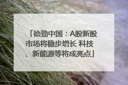 德勤中国：A股新股市场将稳步增长 科技、新能源等将成亮点