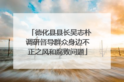 德化县县长吴志朴调研督导群众身边不正之风和腐败问题