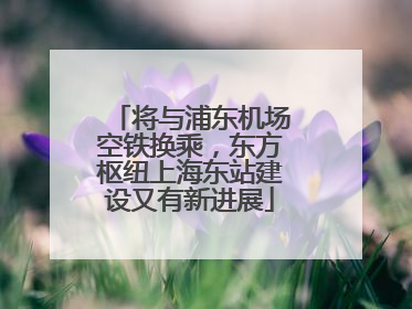 将与浦东机场空铁换乘，东方枢纽上海东站建设又有新进展