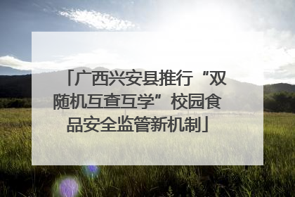 广西兴安县推行“双随机互查互学”校园食品安全监管新机制