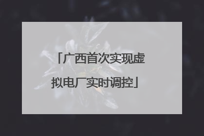 广西首次实现虚拟电厂实时调控