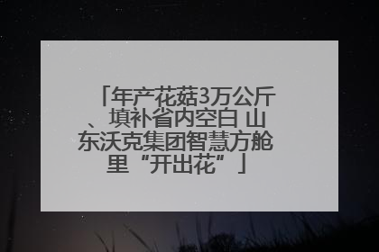 年产花菇3万公斤、填补省内空白 山东沃克集团智慧方舱里“开出花”