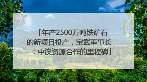 年产2500万吨铁矿石的新项目投产，宝武董事长：中澳资源合作的里程碑