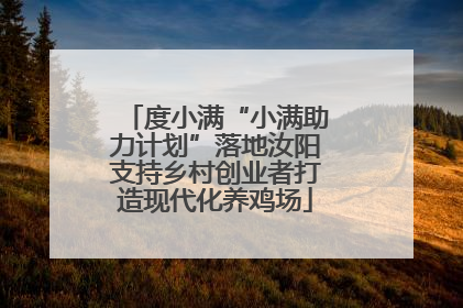 度小满“小满助力计划”落地汝阳支持乡村创业者打造现代化养鸡场