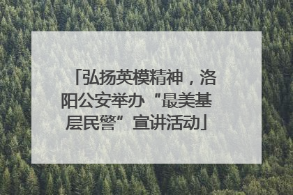 弘扬英模精神，洛阳公安举办“最美基层民警”宣讲活动