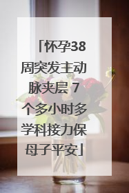 怀孕38周突发主动脉夹层 7个多小时多学科接力保母子平安