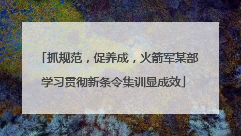 抓规范，促养成，火箭军某部学习贯彻新条令集训显成效