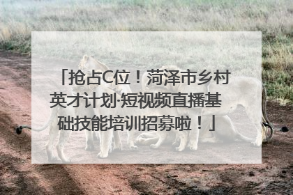 抢占C位！菏泽市乡村英才计划·短视频直播基础技能培训招募啦！