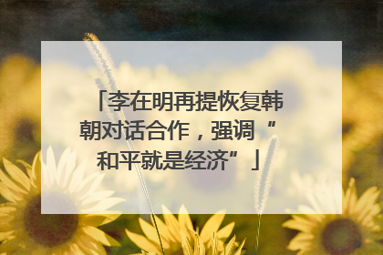 李在明再提恢复韩朝对话合作，强调“和平就是经济”