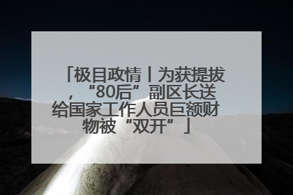 极目政情丨为获提拔，“80后”副区长送给国家工作人员巨额财物被“双开”
