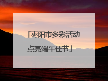 枣阳市多彩活动点亮端午佳节