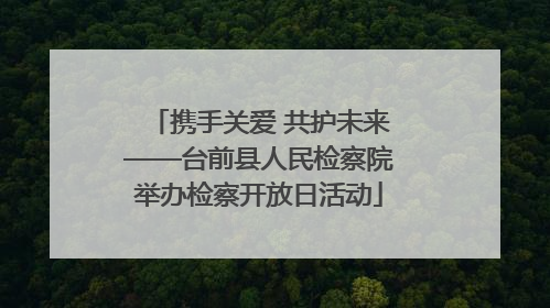 携手关爱 共护未来——台前县人民检察院举办检察开放日活动