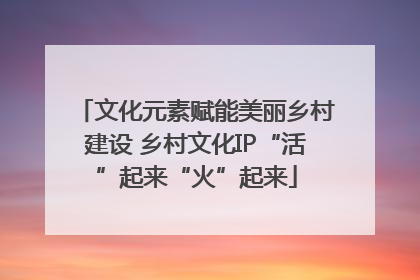 文化元素赋能美丽乡村建设 乡村文化IP“活”起来“火”起来