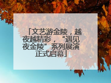 文艺游金陵，越夜越精彩，“遇见夜金陵”系列展演正式启幕