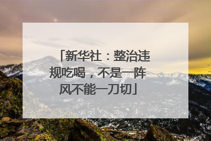 新华社：整治违规吃喝，不是一阵风不能一刀切