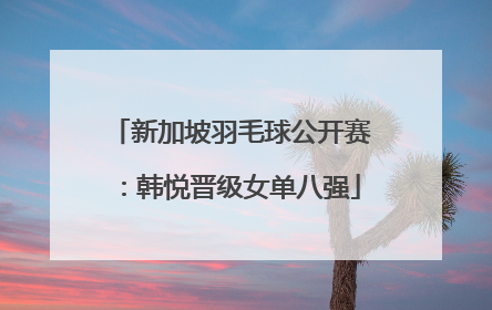 新加坡羽毛球公开赛：韩悦晋级女单八强