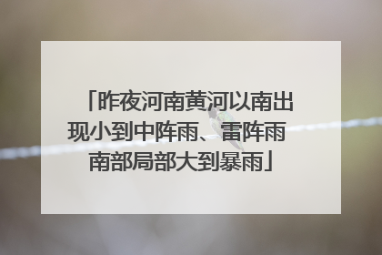 昨夜河南黄河以南出现小到中阵雨、雷阵雨 南部局部大到暴雨