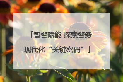 智警赋能 探索警务现代化“关键密码”