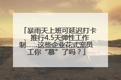 暴雨天上班可延迟打卡、推行4.5天弹性工作制……这些企业花式宠员工你“慕”了吗？