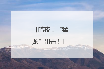 暗夜，“猛龙”出击！