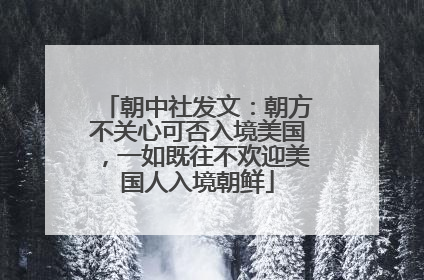朝中社发文：朝方不关心可否入境美国，一如既往不欢迎美国人入境朝鲜